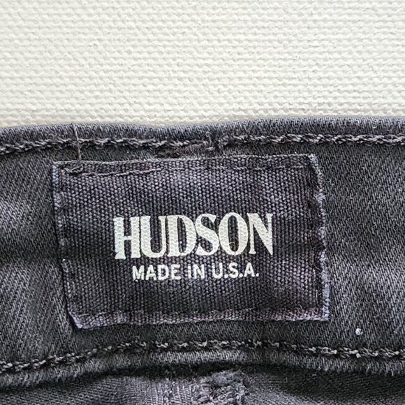 Hudson Black Cotton Stretch Lace Up Side Mid Rise Skinny Jeans - Picture 9 of 11